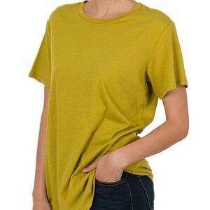 Zenana- Olive Mustard Tee- New- X-Large; Fall, Comfy, Casual, Wardrobe Basic